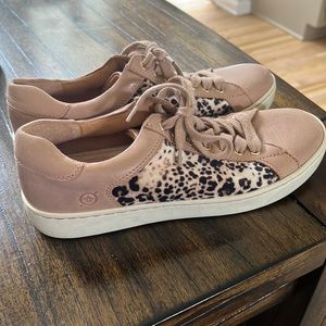 Born Leopard Print Leather Tennis Shoes